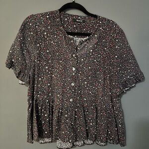 Madewell Stars Peplum top, size Large